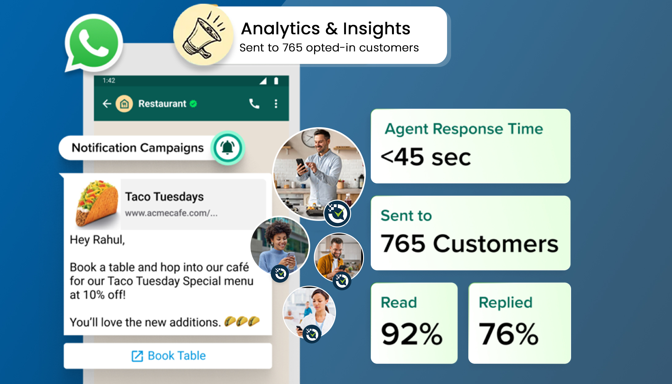 Mobile app view of Airtick WhatsApp Business automation